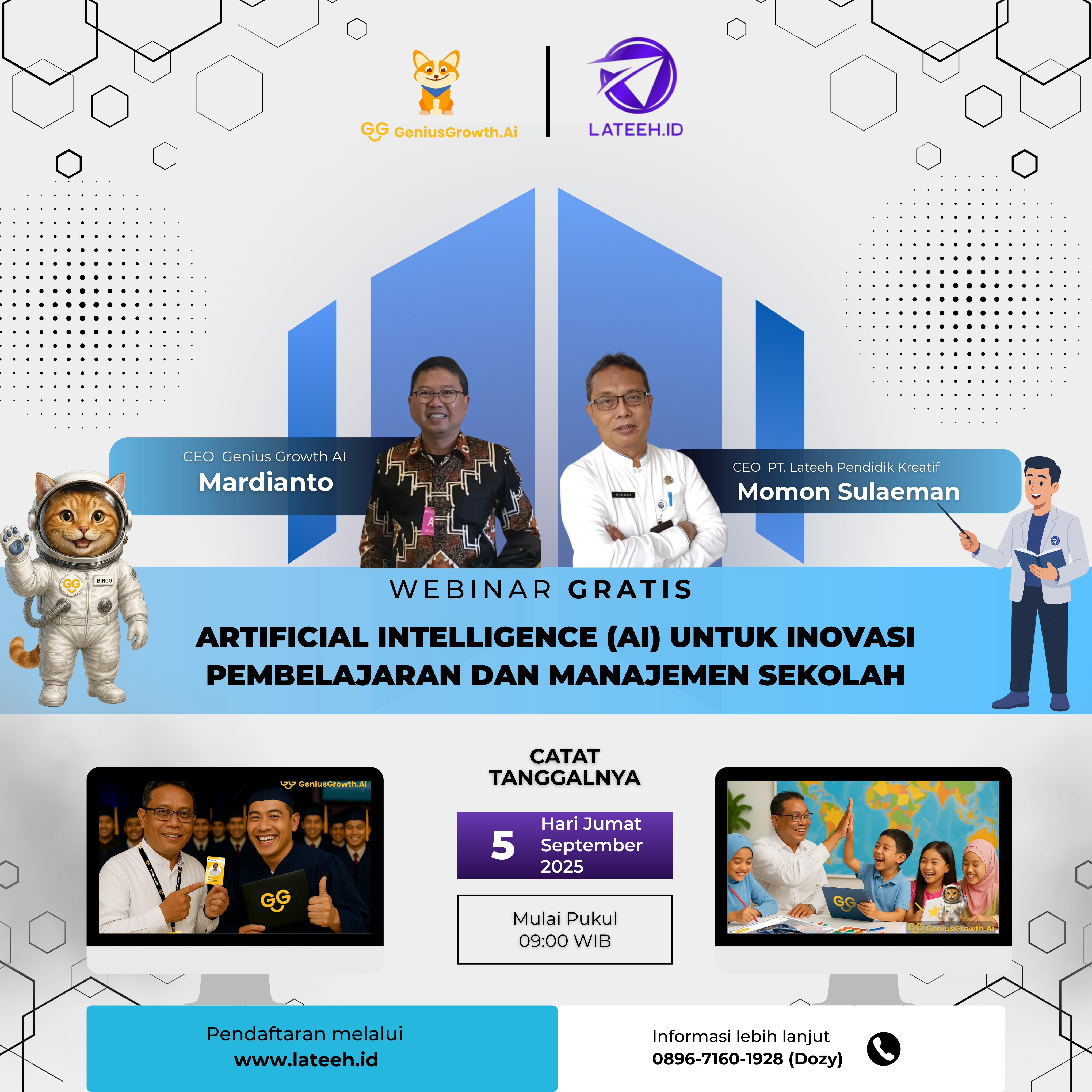 WEBINAR GRATIS Artificial Intelligence (AI) untuk Inovasi Pembelajaran dan Manajemen Sekolah 5 September 2025
